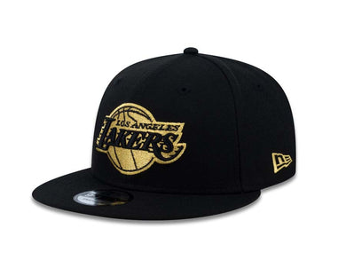 Los Angeles Lakers New Era NBA 9FIFTY 950 Snapback Cap Hat Black Crown/Visor Black/Metallic Gold Logo