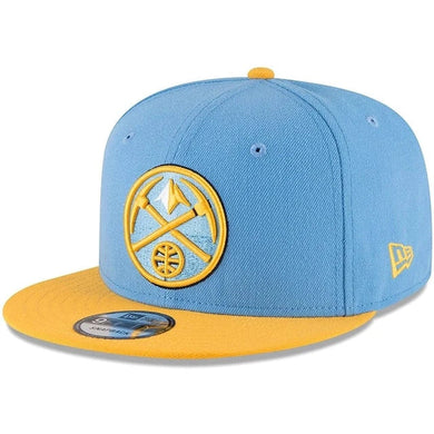 Denver Nuggets New Era NBA 9FIFTY 950 Snapback Cap Hat Sky Blue Crown Yellow Visor Team Color Logo