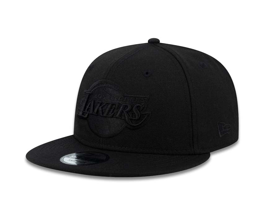 Los Angeles Lakers New Era NBA 9FIFTY 950 Snapback Cap Hat Black Crown/Visor Black Logo (All Black/Black On Black)