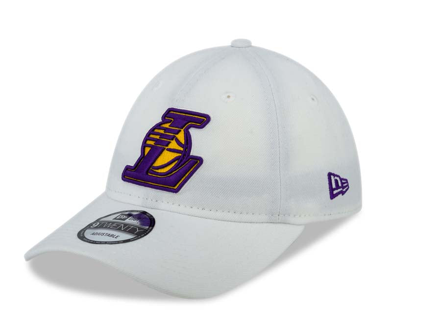 Los Angeles Lakers New Era NBA 9TWENTY 920 Adjustable Cap Hat White Crown/Visor Team Color “L” Logo