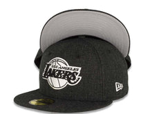 Load image into Gallery viewer, Los Angeles Lakers New Era NBA 9Fifty 950 Snapback Cap Hat Heather Black Crown/Visor Black/White Logo
