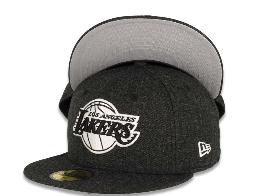 Los Angeles Lakers New Era NBA 9Fifty 950 Snapback Cap Hat Heather Black Crown/Visor Black/White Logo