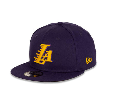 Los Angeles Lakers New Era NBA 9FIFTY 950 Snapback Cap Hat Purple Crown/Visor Yellow “LA” Logo
