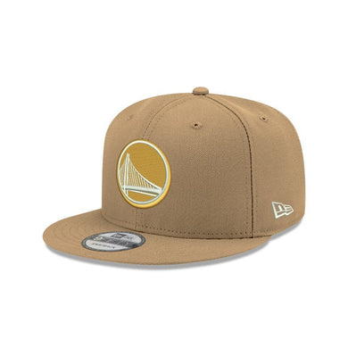 Golden State Warriors New Era NBA 9FIFTY 950 Snapback Cap Hat Panama Tan Crown/Visor White/Wheat Logo