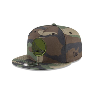 Golden State Warriors New Era NBA 9FIFTY 950 Snapback Cap Hat Camo Crown/Visor Black/Green Logo