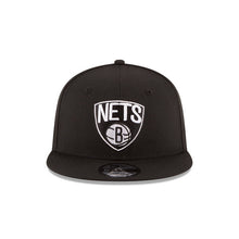 Load image into Gallery viewer, Brooklyn Nets New Era NBA 9FIFTY 950 Snapback Cap Hat Black Crown/Visor Black/White Logo 
