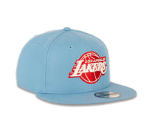 Load image into Gallery viewer, Los Angeles Lakers New Era NBA 9FIFTY 950 Snapback Cap Hat Sky Blue Crown/Visor Red/White Logo 50th Anniversary Side Patch Red UV
