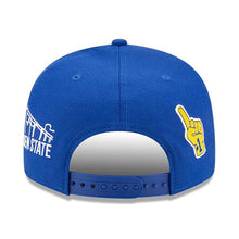 Load image into Gallery viewer, Golden State Warriors New Era NBA 9FIFTY 950 Snapback Cap Hat Royal Blue Crown/Visor Team Color Logo 6x World Champions Patches (Finals Icon)
