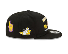 Load image into Gallery viewer, Los Angeles Lakers New Era NBA 9FIFTY 950 Snapback Cap Hat Black Crown/Visor Team Color Logo 17x World Champions Patches (Finals Icon)
