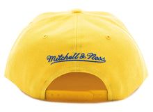 Load image into Gallery viewer, Warriors Mitchell &amp; Ness NBA Original Fit Snapback Cap Hat Yellow Crown/Visor Royal Blue California Map Logo (Logo Remix)

