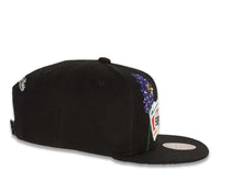 Load image into Gallery viewer, San Antonio Spurs Mitchell &amp; Ness NBA Snapback Black Crown/Visor Deafult Logo with Flowers/Butterfly Gray UV (State Flower)
