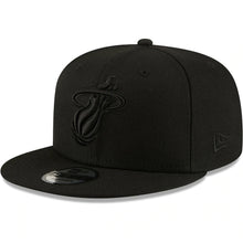 Load image into Gallery viewer, Miami Heat New Era NBA 9FIFTY 950 Snapback Cap Hat Black Crown/Visor Black Logo
