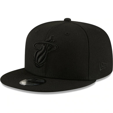Miami Heat New Era NBA 9FIFTY 950 Snapback Cap Hat Black Crown/Visor Black Logo