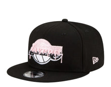 Load image into Gallery viewer, Los Angeles Lakers New Era NBA 9FIFTY 950 Snapback Cap Hat Black Crown/Visor White/Pink Drip Logo 17x Champions Side Patch Pink UV
