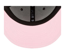 Load image into Gallery viewer, Los Angeles Lakers New Era NBA 9FIFTY 950 Snapback Cap Hat Black Crown/Visor White/Pink Drip Logo 17x Champions Side Patch Pink UV

