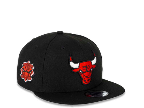 Chicago Bulls New Era NBA 9FIFTY 950 Snapback Cap Hat Black Crown/Visor Team Color Logo (Logo Side)