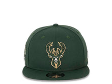 Load image into Gallery viewer, Milwaukee Bucks New Era NBA 9FIFTY 950 Snapback Cap Hat Dark Green Crown/Visor Team Color Logo (Logo Side)
