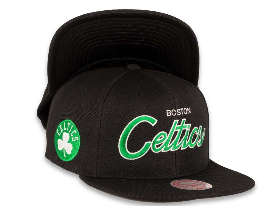 Mitchell & Ness Snapback Boston Celtics Black Crown Script Logo Sports Specialty Satin UV