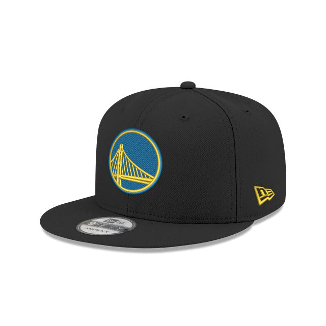 Golden State Warriors New Era NBA 9FIFTY 950 Snapback Cap Hat Black Crown/Visor Team Color Logo