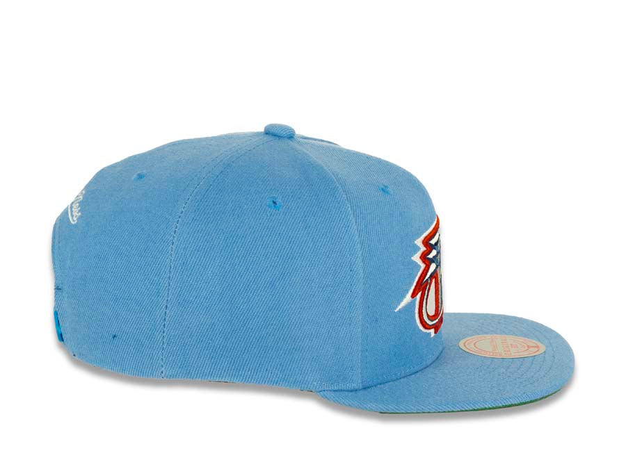 Houston Rockets Mitchell Ness NBA Snapback Cap Hat Sky Blue