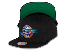 Load image into Gallery viewer, Utah Jazz Mitchell &amp; Ness NBA Snapback Cap Hat Black Crown/Visor Team Color HWC Logo

