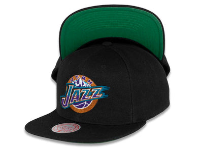 Utah Jazz Mitchell & Ness NBA Snapback Cap Hat Black Crown/Visor Team Color HWC Logo