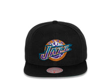 Load image into Gallery viewer, Utah Jazz Mitchell &amp; Ness NBA Snapback Cap Hat Black Crown/Visor Team Color HWC Logo
