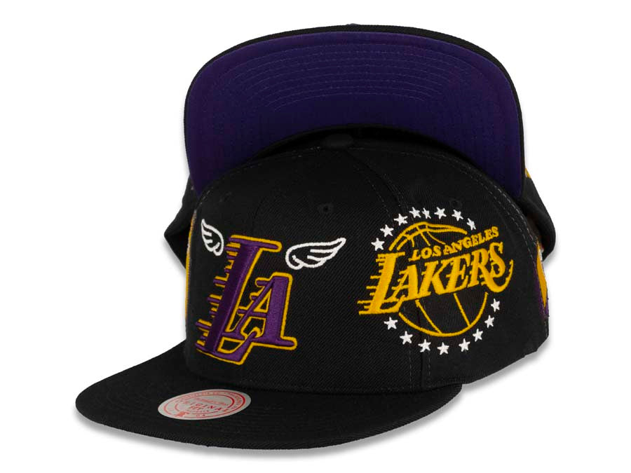 Los Angeles Lakers Mitchell & Ness NBA Snapback Cap Hat Black Crown/Visor Team Color 
