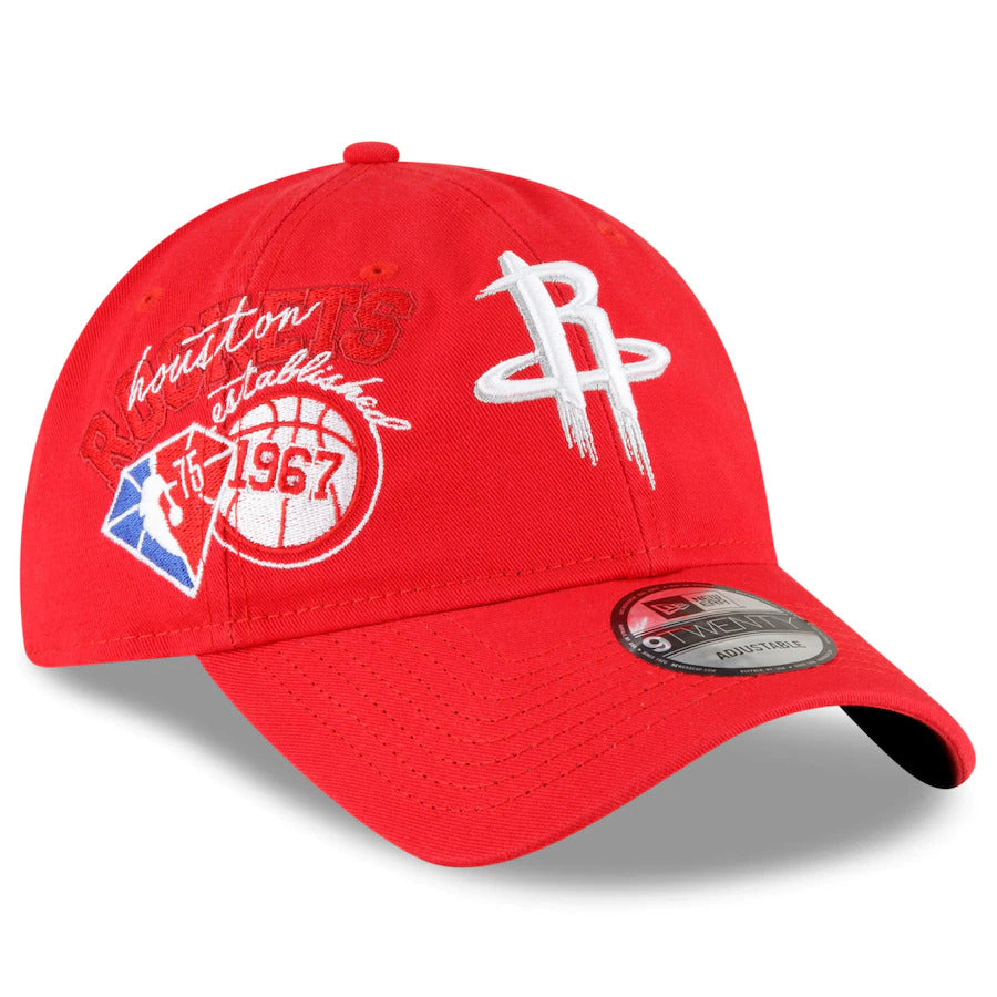 Houston Rockets Adjustable Cap Houston Rockets New Era NBA 9TWENTY 920 Adjustable Cap Hat Red Crown/V ...