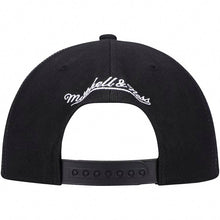 Load image into Gallery viewer, Brooklyn Nets Mitchell &amp; Ness NBA Hype Type Snapback Cap Hat Black Crown/Visor White/Black/ Metallic Gold Logo 
