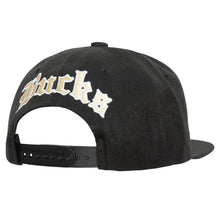 Load image into Gallery viewer, Milwaukee Bucks Mitchell &amp; Ness NBA Snapback Cap Hat Black Crown/Visor Team Color Logo English Text/Script Back Logo

