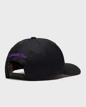 Load image into Gallery viewer, Los Angeles Lakers Mitchell &amp; Ness NBA First Letterman Redline Snapback Cap Hat Black Crown/Visor Team Color Logo
