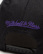 Load image into Gallery viewer, Los Angeles Lakers Mitchell &amp; Ness NBA First Letterman Redline Snapback Cap Hat Black Crown/Visor Team Color Logo
