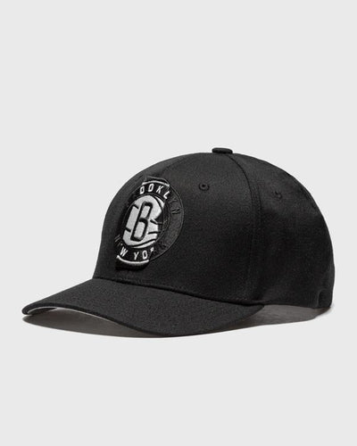 Brooklyn Nets Mitchell & Ness NBA First Letterman Redline Snapback Cap Hat Black Crown/Visor Team Color Logo