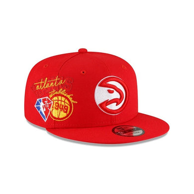 Atlanta Hawks New Era NBA 9FIFTY 950 Snapback Back Half Cap Hat Red Crown/Visor Team Color Logo