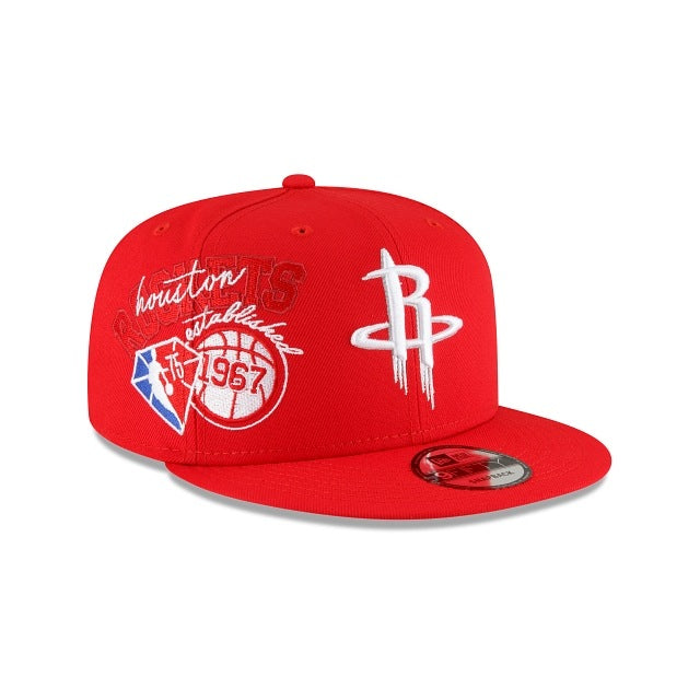 Houston Rockets New Era NBA 9FIFTY 950 Snapback Back Half Cap Hat Red Crown/Visor Team Color Logo