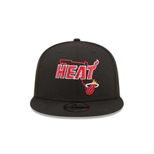 Load image into Gallery viewer, Miami Heat New Era NBA 9FIFTY 950 Snapback Cap Hat Black Crown/Visor Team Color Logo with State Map (Logo State)

