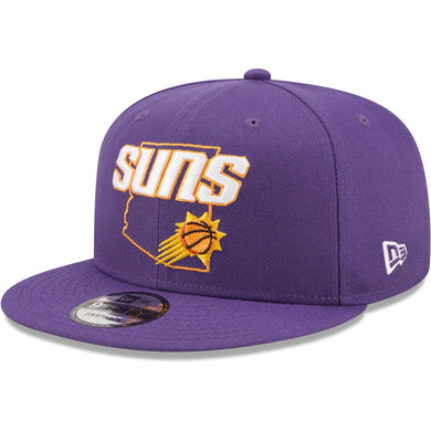 Phoenix Suns New Era NBA 9FIFTY 950 Snapback Cap Hat Purple Crown/Visor Team Color Logo with State Map (Logo State)
