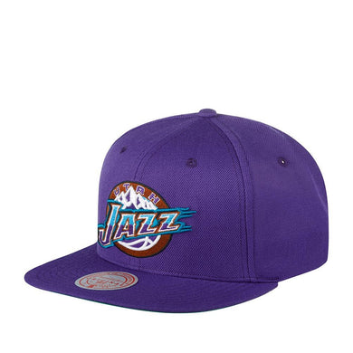 Utah Jazz Mitchell & Ness NBA Snapback Cap Hat Purple Crown/Visor Team Color Logo (Team Ground 2.0)