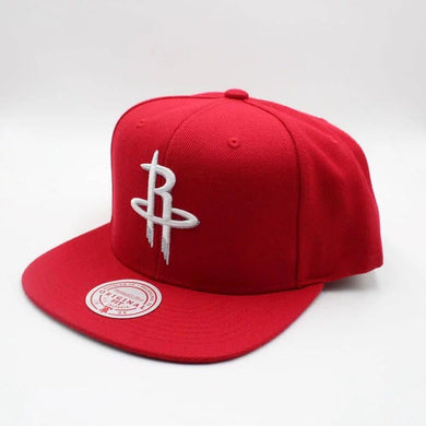 Houston Rockets Mitchell & Ness NBA Snapback Cap Hat Red Crown/Visor Team Color Logo