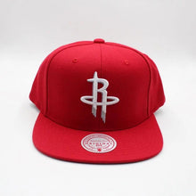 Load image into Gallery viewer, Houston Rockets Mitchell &amp; Ness NBA Snapback Cap Hat Red Crown/Visor Team Color Logo
