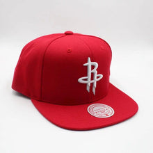 Load image into Gallery viewer, Houston Rockets Mitchell &amp; Ness NBA Snapback Cap Hat Red Crown/Visor Team Color Logo
