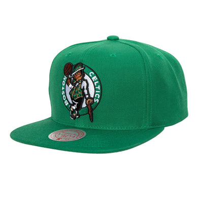Boston Celtics Mitchell & Ness NBA Snapback Cap Hat Green Crown/Visor Team Color Logo