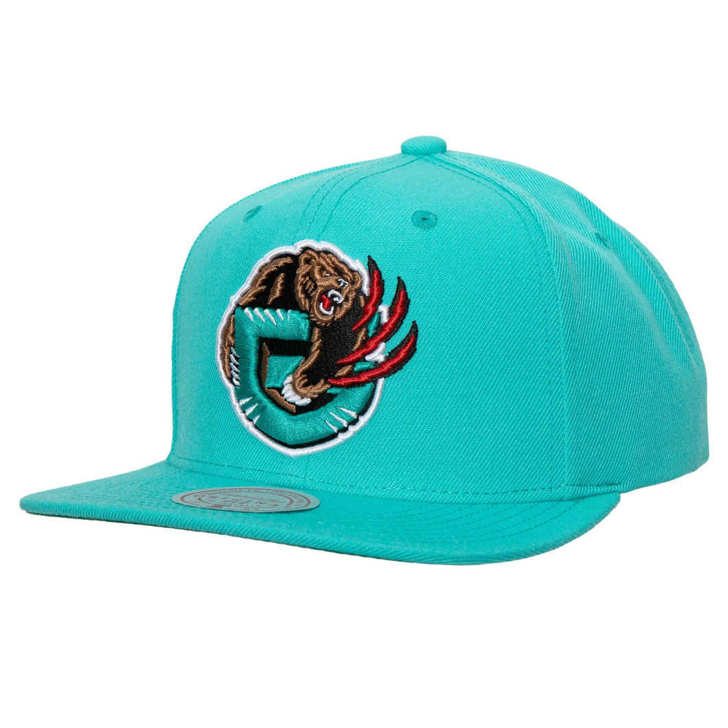 Vancouver Grizzlies Mitchell & Ness NBA Snapback Cap Hat Teal Crown/Visor Team Color Logo Green UV