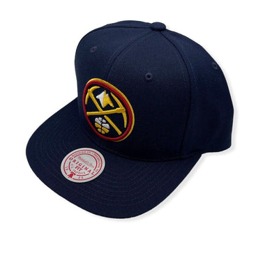Denver Nuggets Mitchell & Ness NBA Snapback Cap Hat Navy Crown/Visor Team Color Logo Gray UV