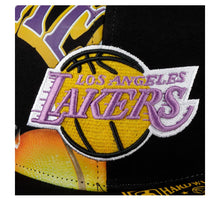 Load image into Gallery viewer, Los Angeles Lakers Mitchell &amp; Ness NBA Shirt Remix Snapback Cap Hat Black Crown/Visor Team Color Logo
