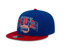Load image into Gallery viewer, Los Angeles Clippers Mitchell &amp; Ness NBA Fitted Cap Hat Royal Blue Crown Red Visor Team Color HWC Arch Logo
