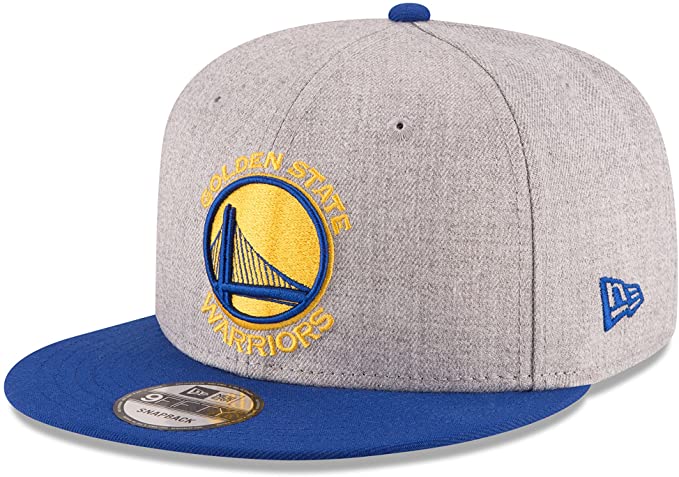 Golden State Warriors New Era NBA 9FIFTY 950 Snapback Cap Hat Heather Gray Crown Royal Blue Visor Team Color Logo