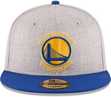 Load image into Gallery viewer, Golden State Warriors New Era NBA 9FIFTY 950 Snapback Cap Hat Heather Gray Crown Royal Blue Visor Team Color Logo
