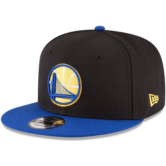 Golden State Warriors New Era NBA 9FIFTY 950 Snapback Cap Hat Black Crown Royal Blue Visor Royal Blue/Yellow Logo
